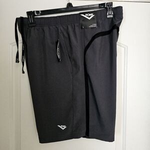 Men's Pony Athletic Shorts Woven Large Perforation Gray 9 Inch Inseam